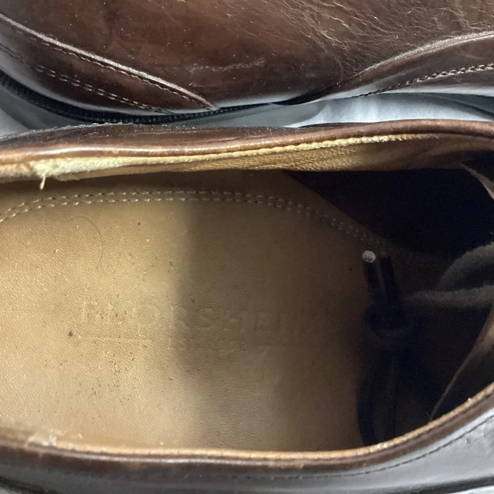 Florsheim Brown Leather Dress Shoes Square Toe‎ Oxfords Lace Up 9.5 D